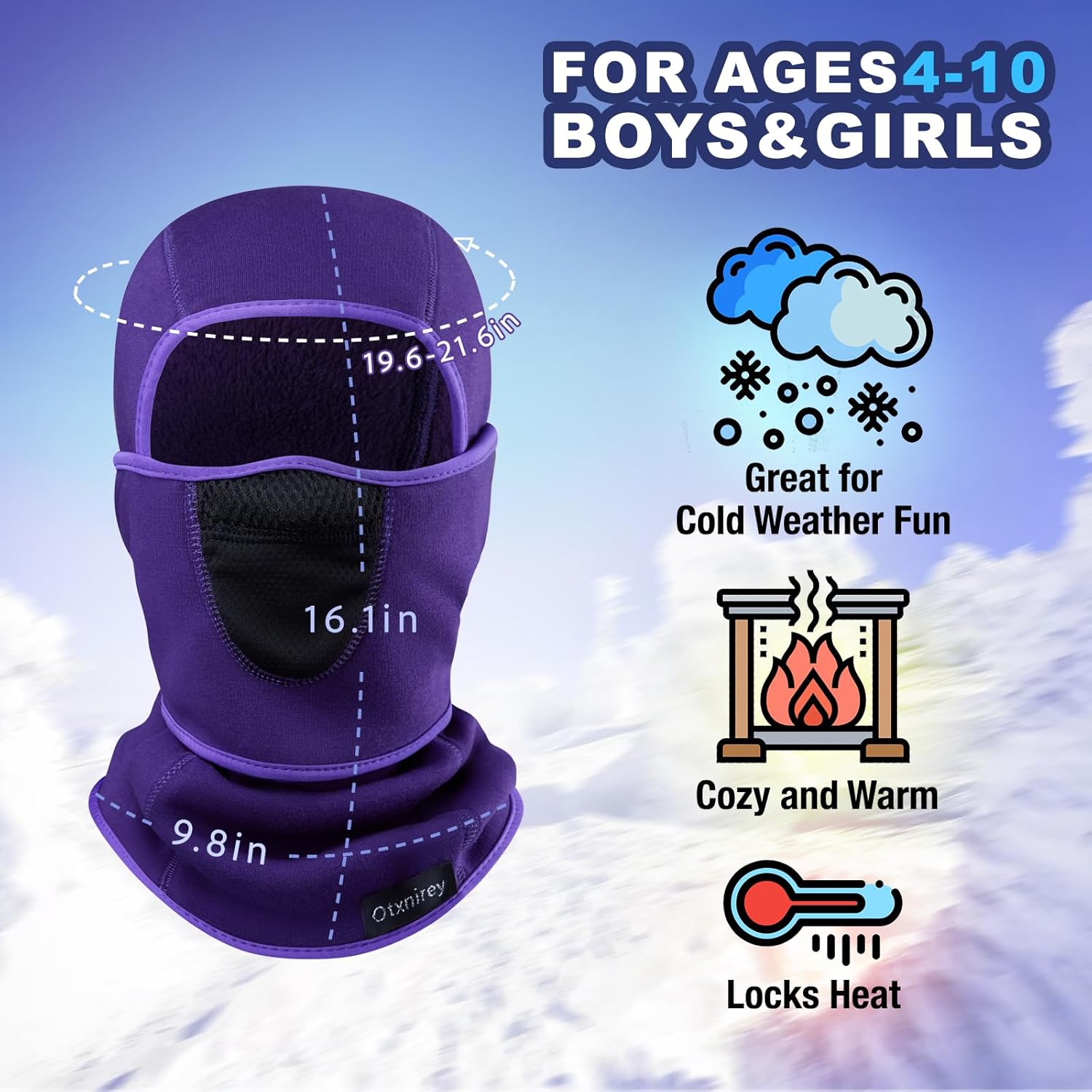 Winter Windproof Ski Mask for Kids