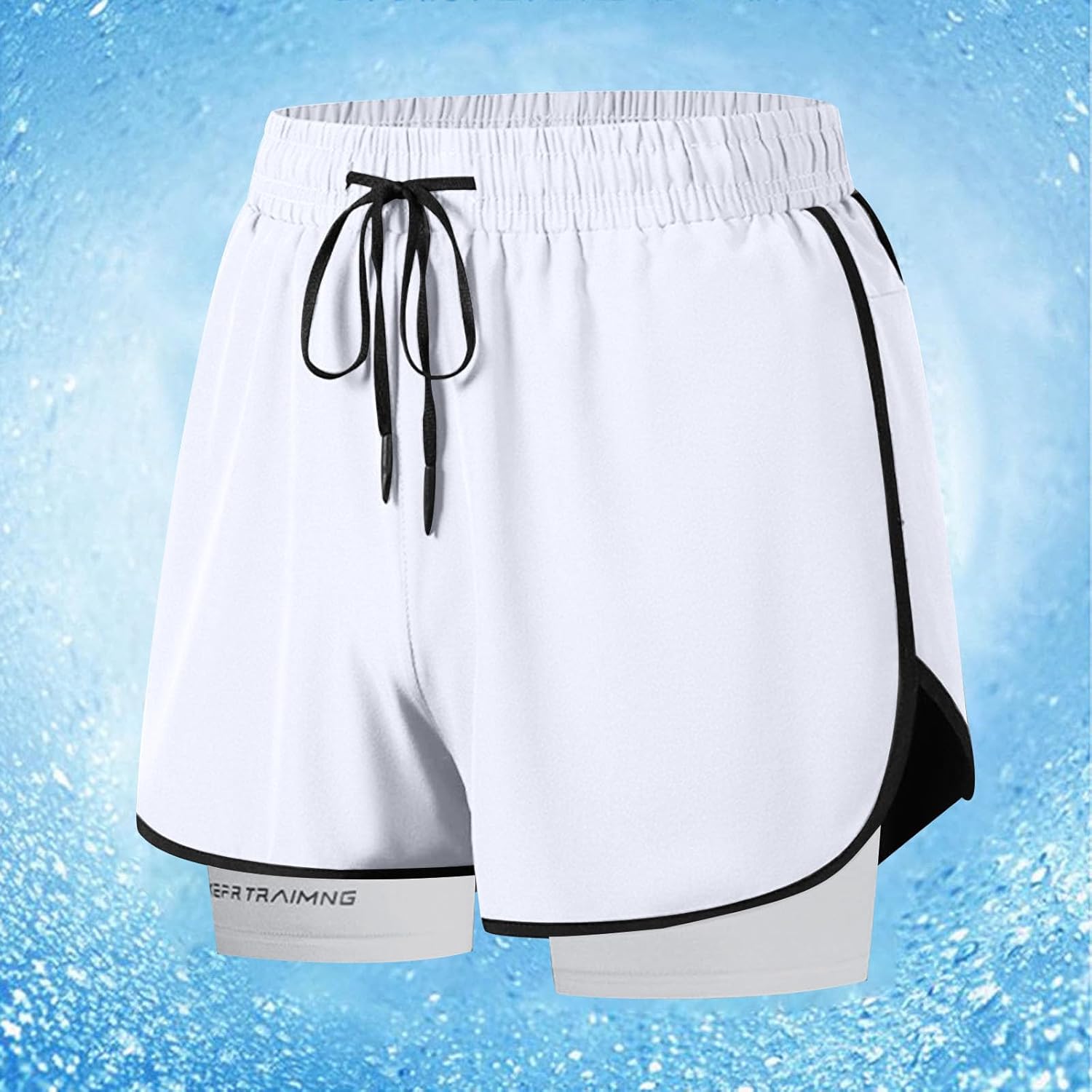 Durable Stylish Mens Double-Layer Quick Dry Athletic Shorts