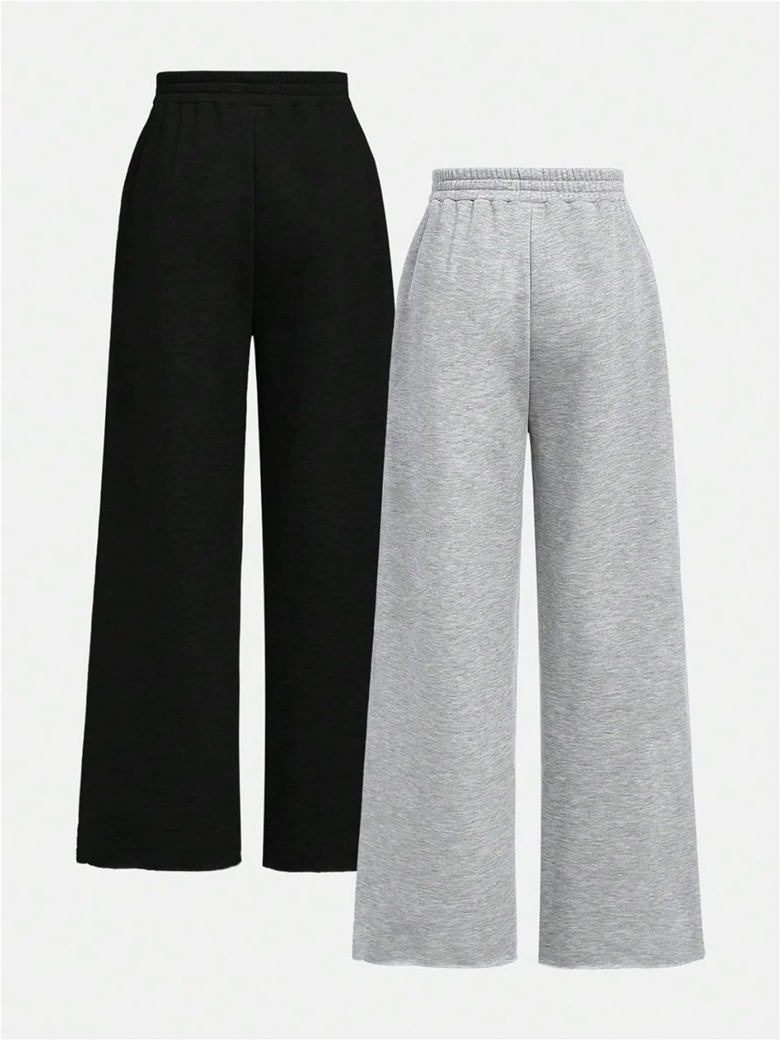 Girls 2-Pack Wide Leg sweatpants high waist