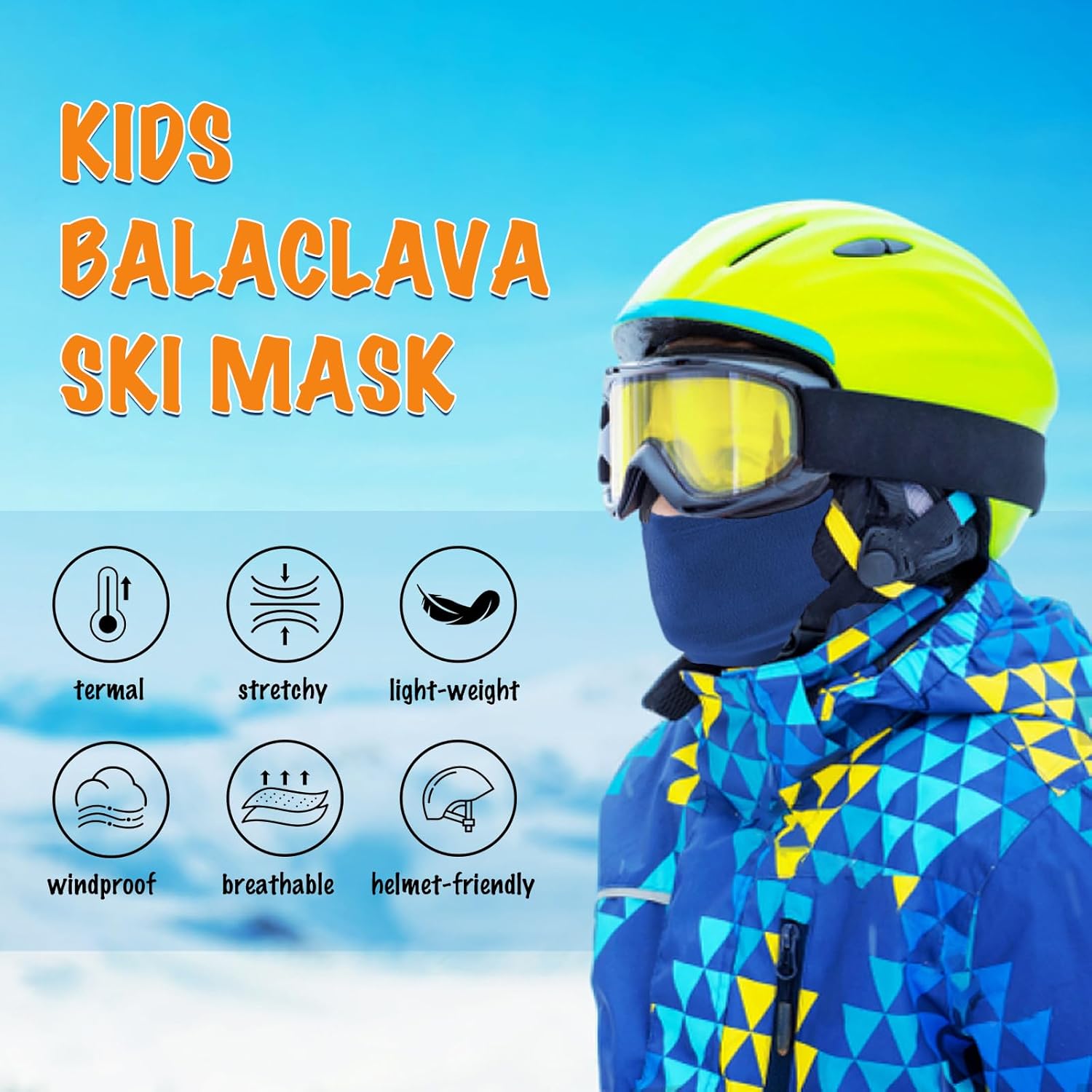 Kids Fleece Balaclava Ski Mask Windproof Face Mask for Winter