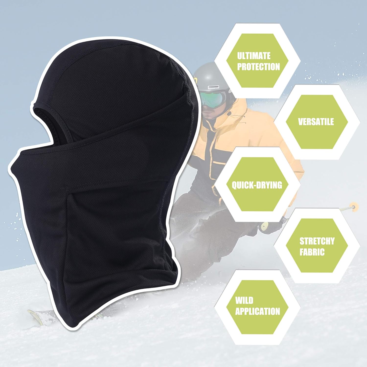 Adjustable Face Mask for UV Protection and Wind Resistance Balaclava Style