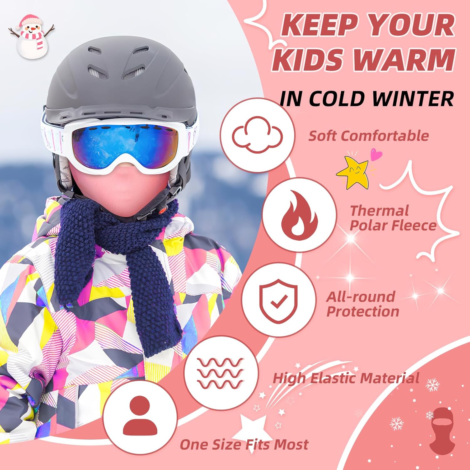 ICOCOPRO Kids Balaclava Ski Mask Windproof Warm Face Protector