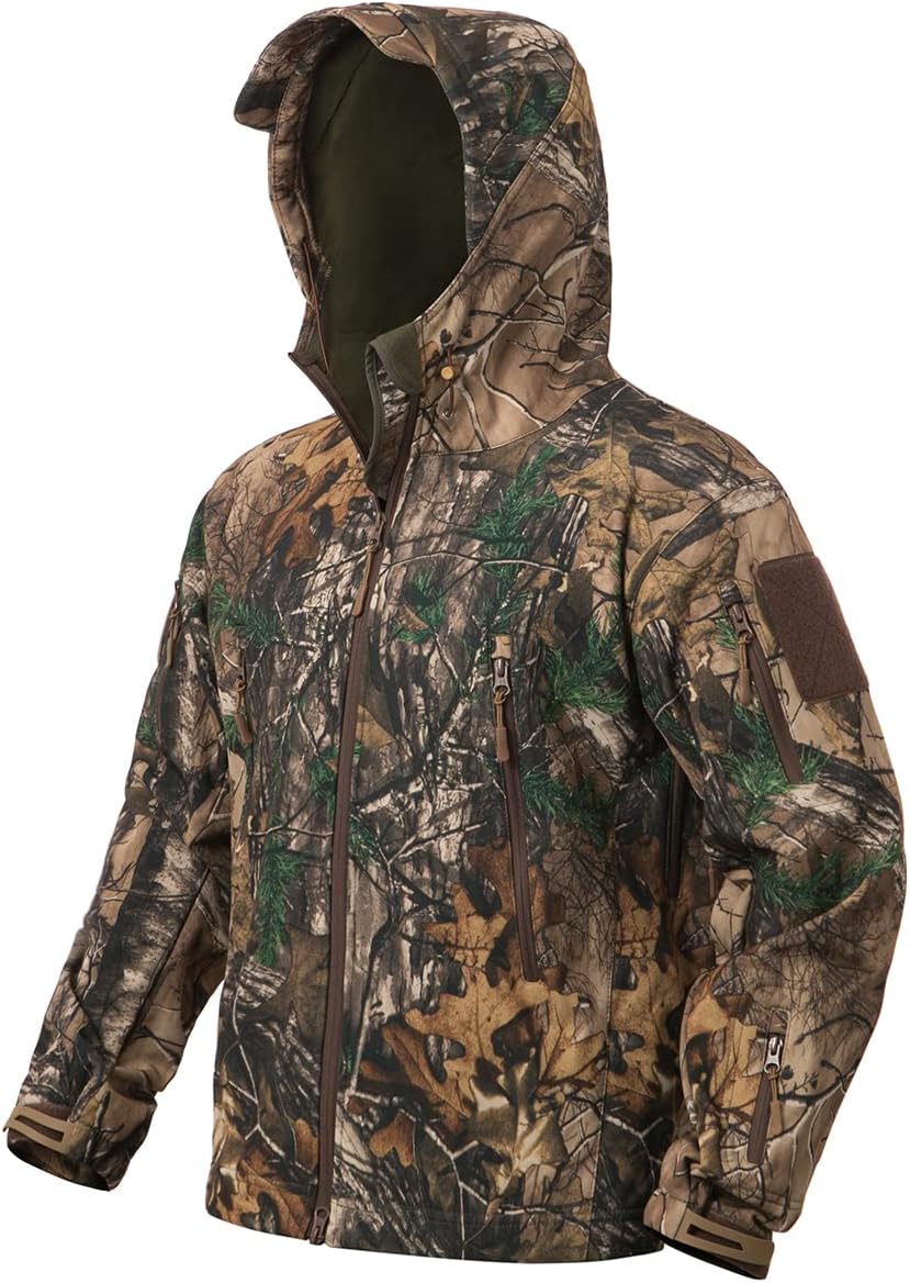 NAVEKULL Silent Hunting Clothes for Men Soft Shell Outdoor Jacket