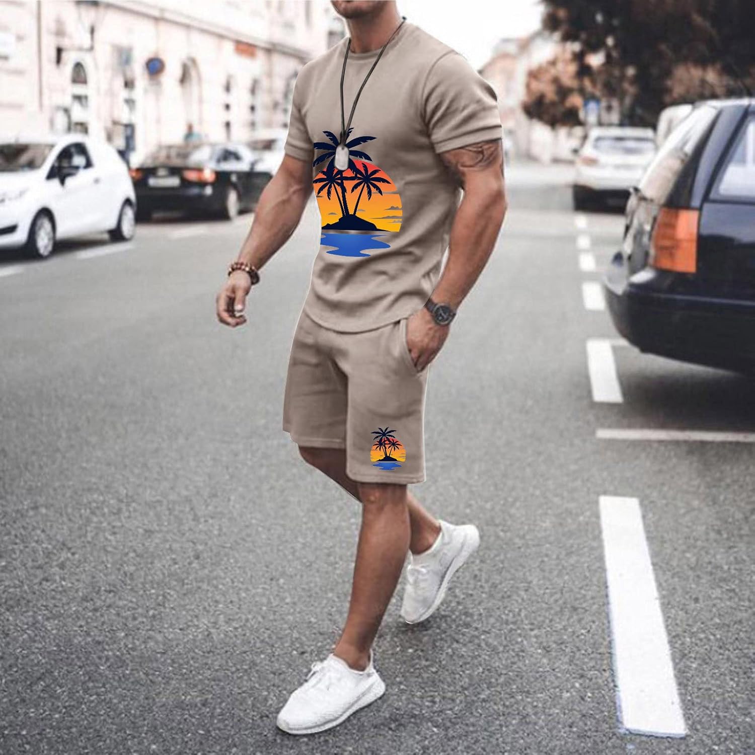 Mens Lightweight Casual Set for Summer - Wuitopue