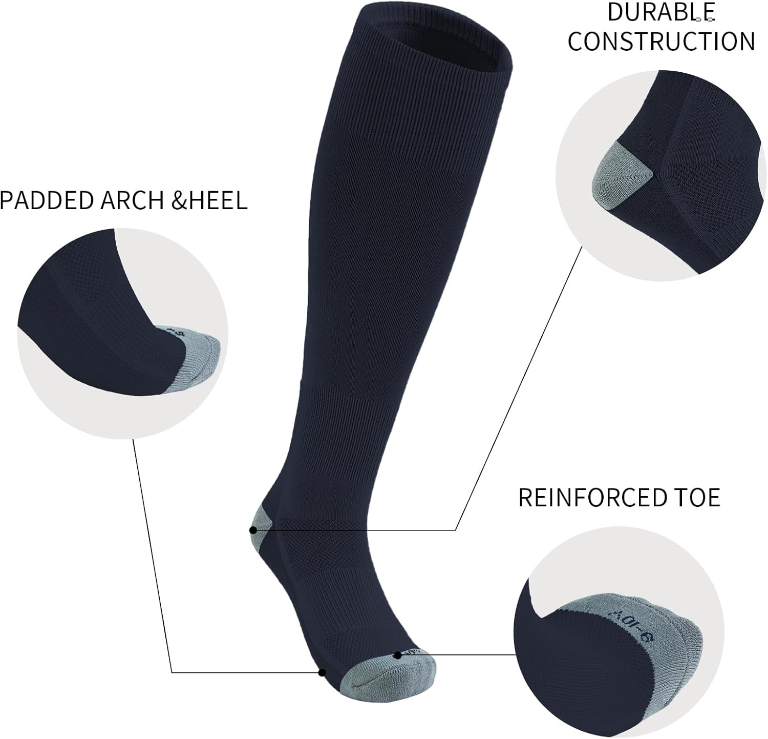 QBK Toddler Baseball Socks - Long-Lasting Comfortable