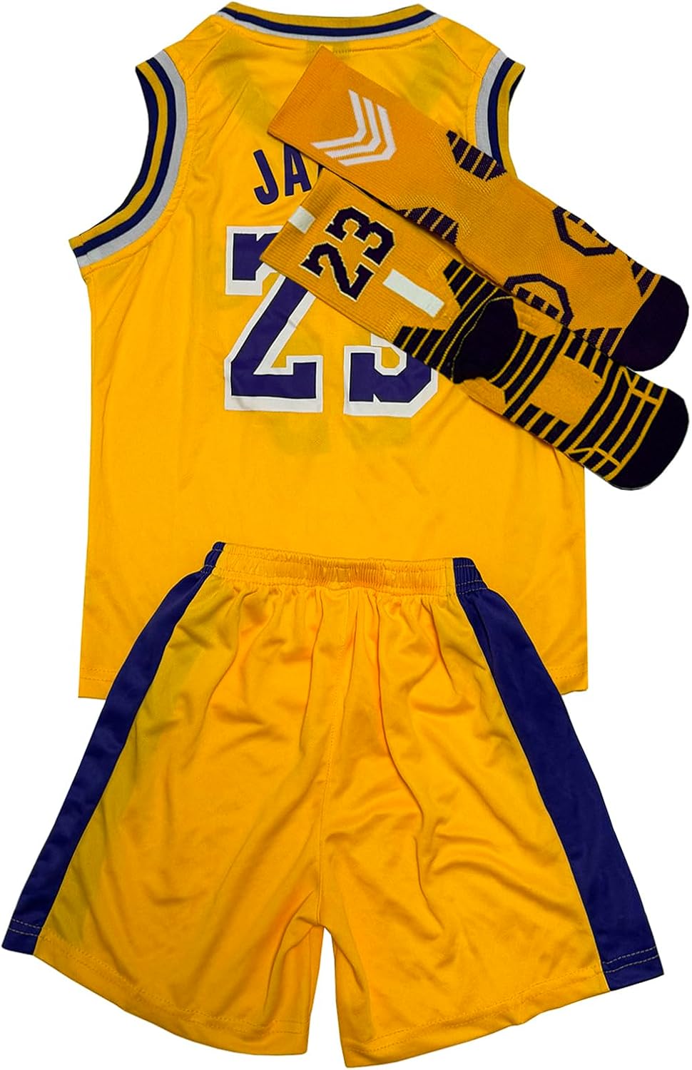 Youth Basketball Jersey Shorts Socks Set for Kids 6-13 Years