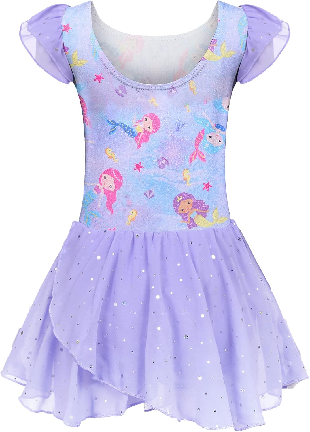 Arshiner Girls Ruffle Sleeve Dance Leotard