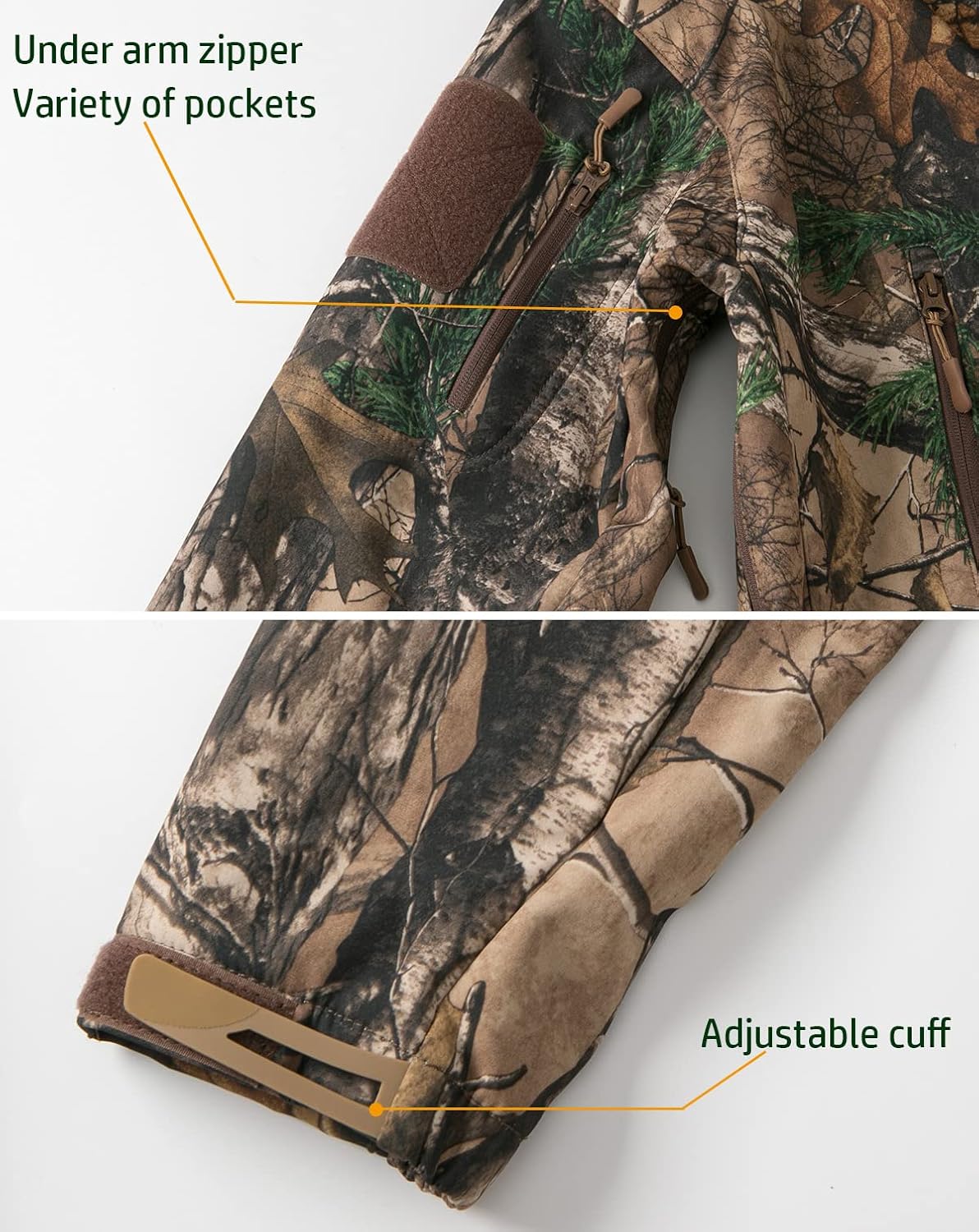 NAVEKULL Silent Hunting Clothes for Men Soft Shell Outdoor Jacket