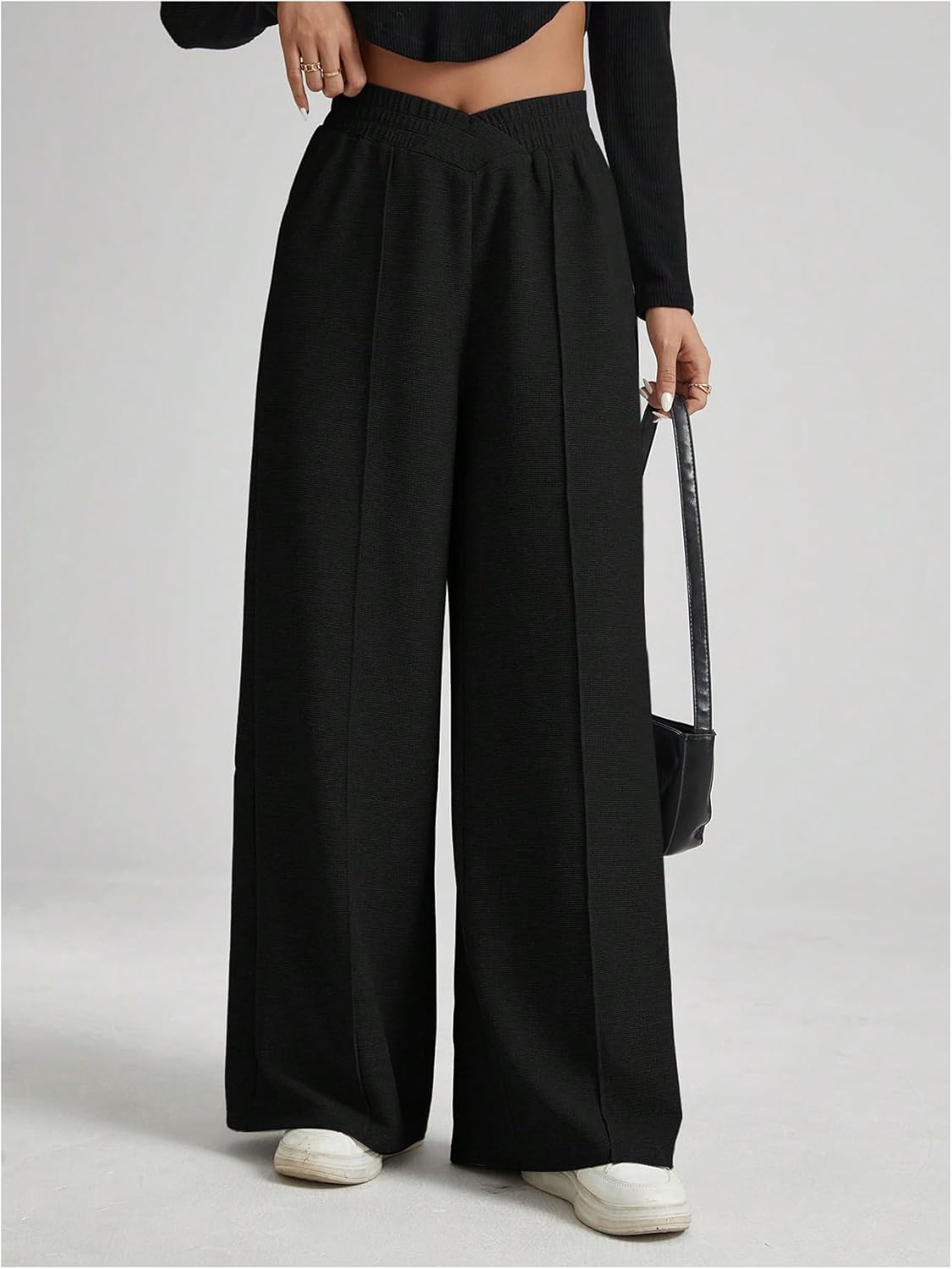 Perfect GORGLITTER Girls Wide Leg Sweatpants Crossover Elastic High Waist - customers love