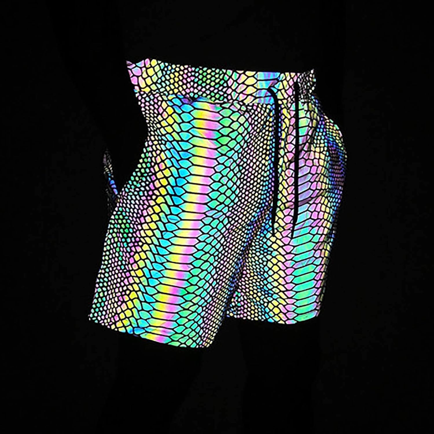 Reflective Snakeskin Active Shorts