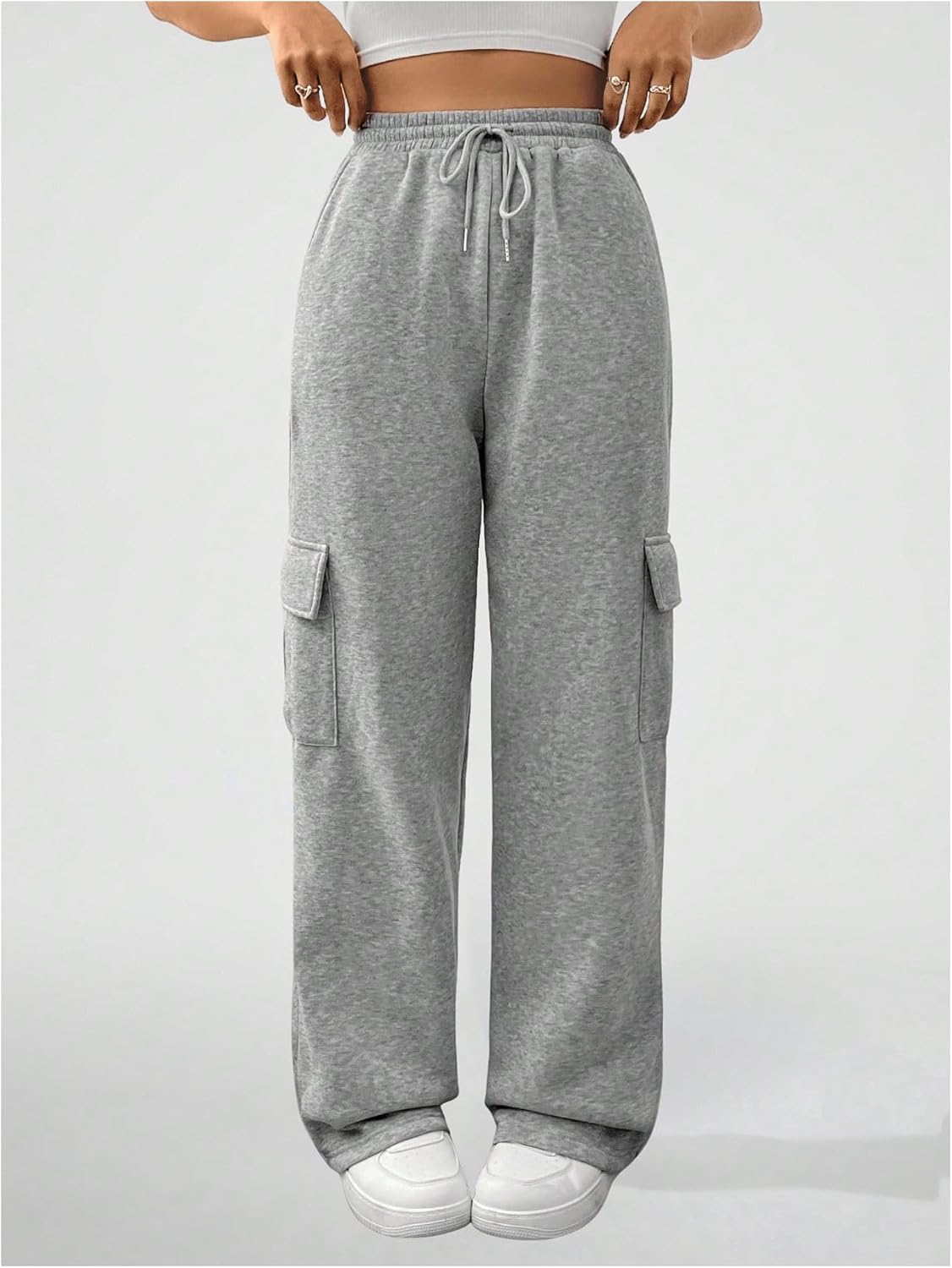 Girls Elastic Waist Casual Cargo Pants
