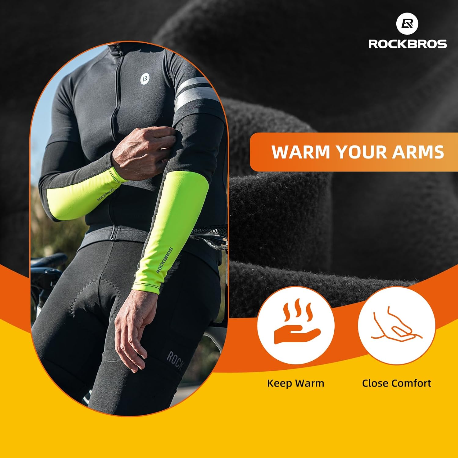 Thermal Arm Warmers for Men Winter Cycling Compression Sleeves