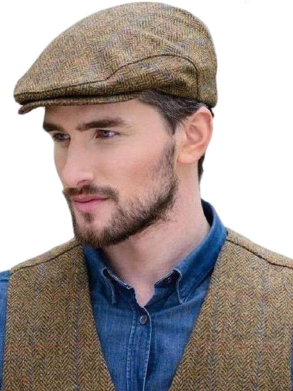 Mugros Weavers Mens Irish Trinity Flat Cap Driving Cap Made in Ireland