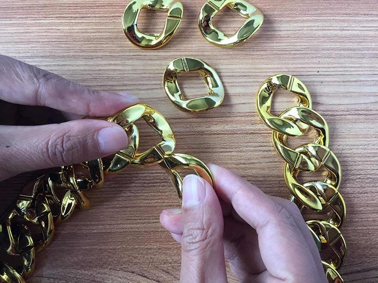 80s Gold Chain Necklace Adjustable Costume Accessory