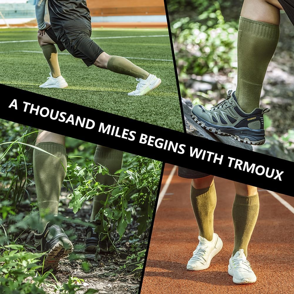 Mens Hiking Socks Military Green trekking hunting and trail running essentials