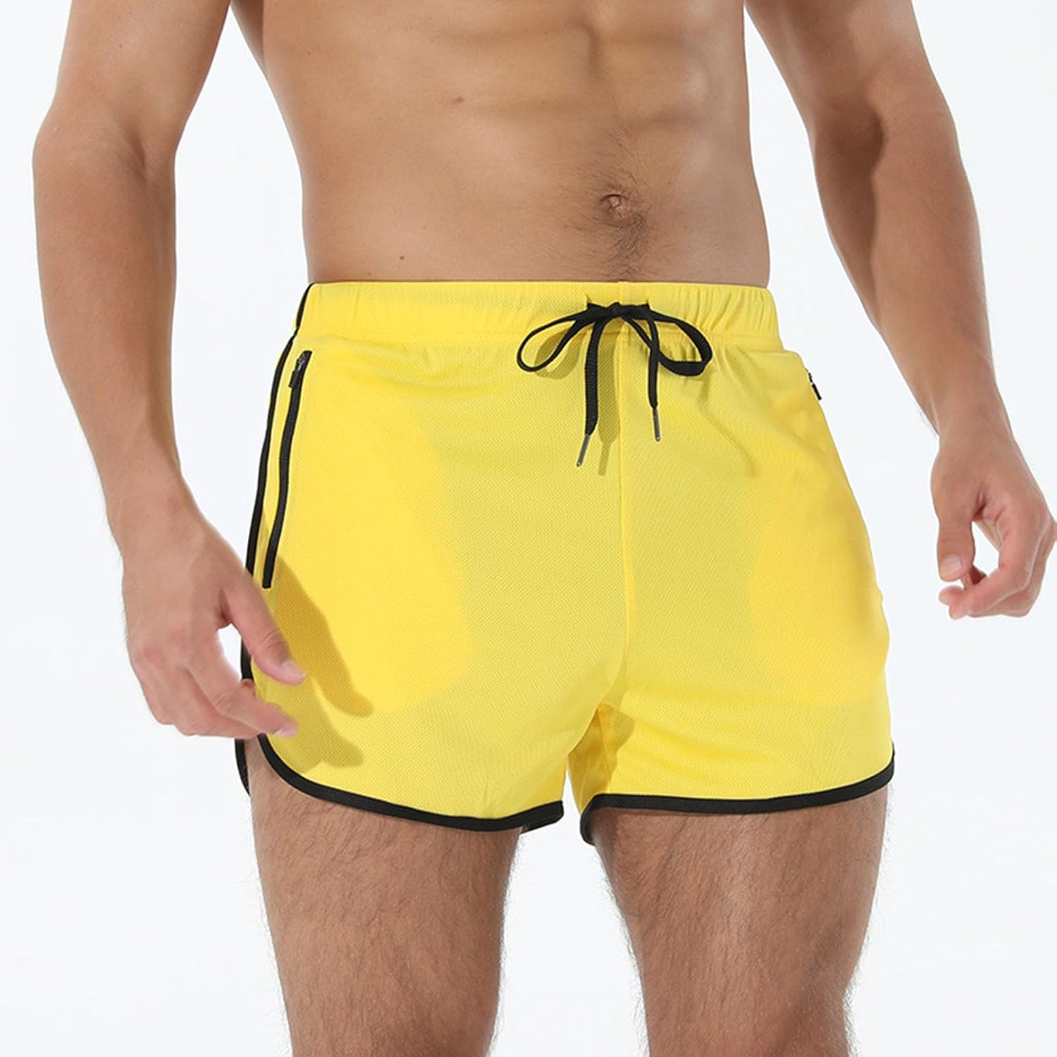 Mens 3-Inch Running Workout Shorts Fashionable Breathable Joggers with Pockets