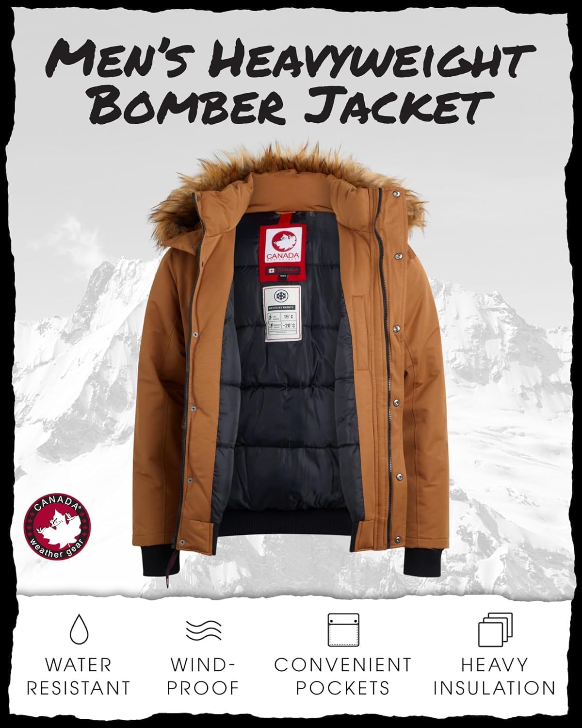 Sturdy Outdoor Winter Jacket for Men Durable Waterproof