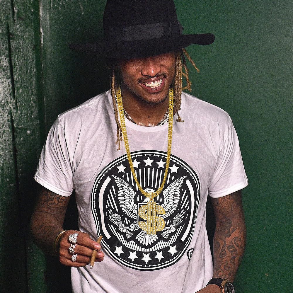 Perfect Gift for Hip Hop Lovers Fake Gold Dollar Sign Chain Necklace