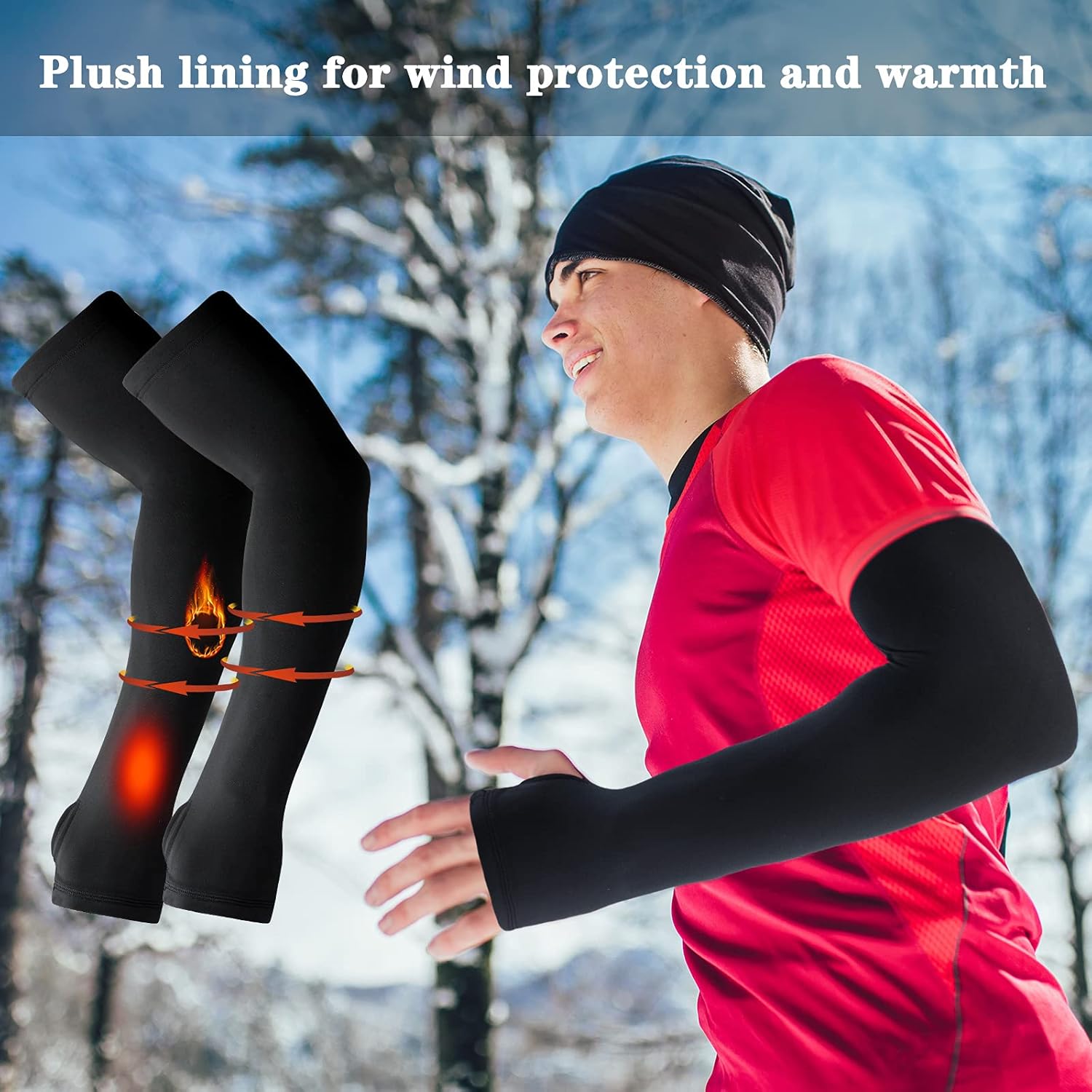 Thermal Arm Sleeves for Cycling Mens Winter Warmers
