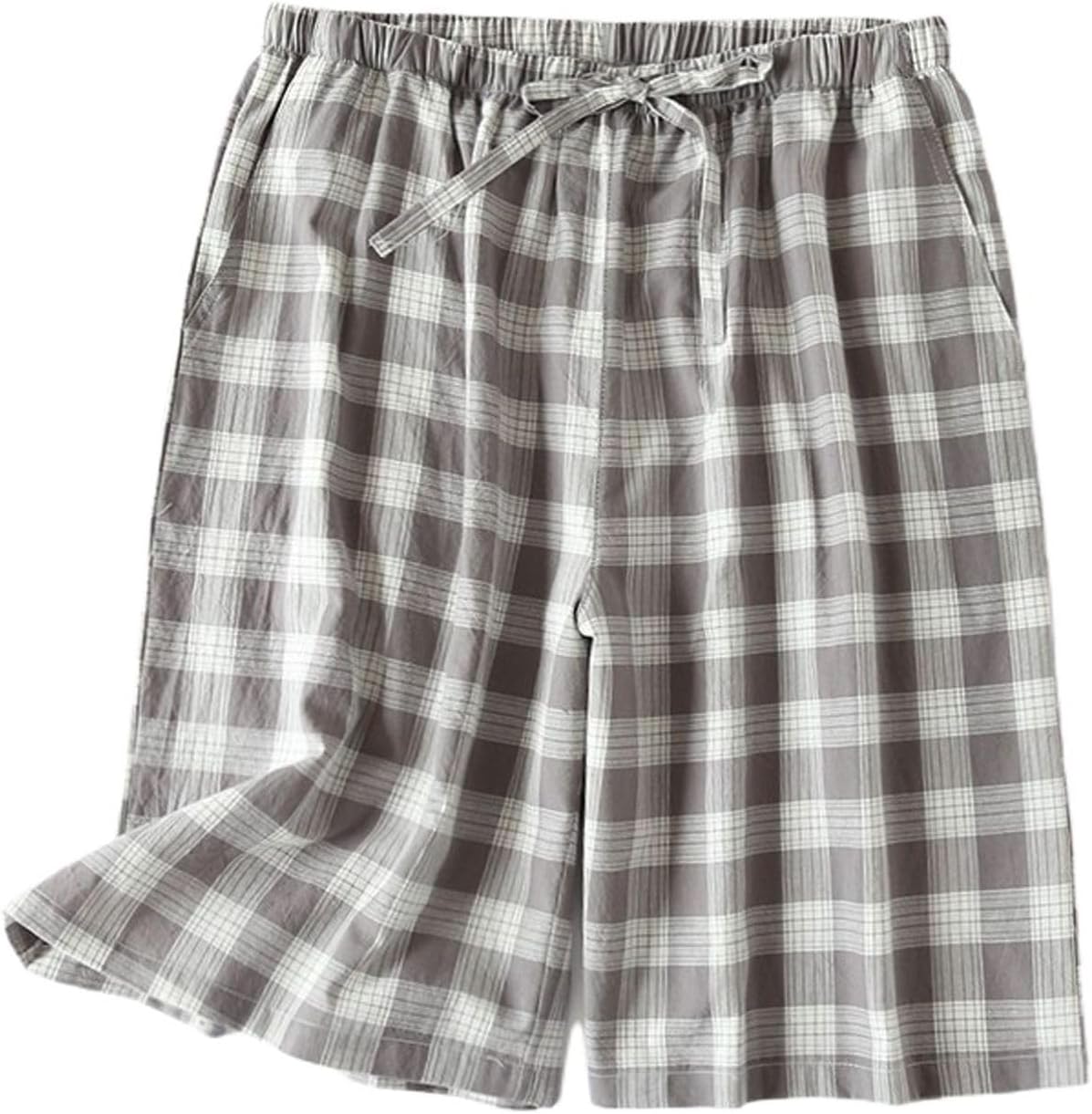 Homgro Mens Cotton Pajamas Shorts Plaid Printed Soft Pjs