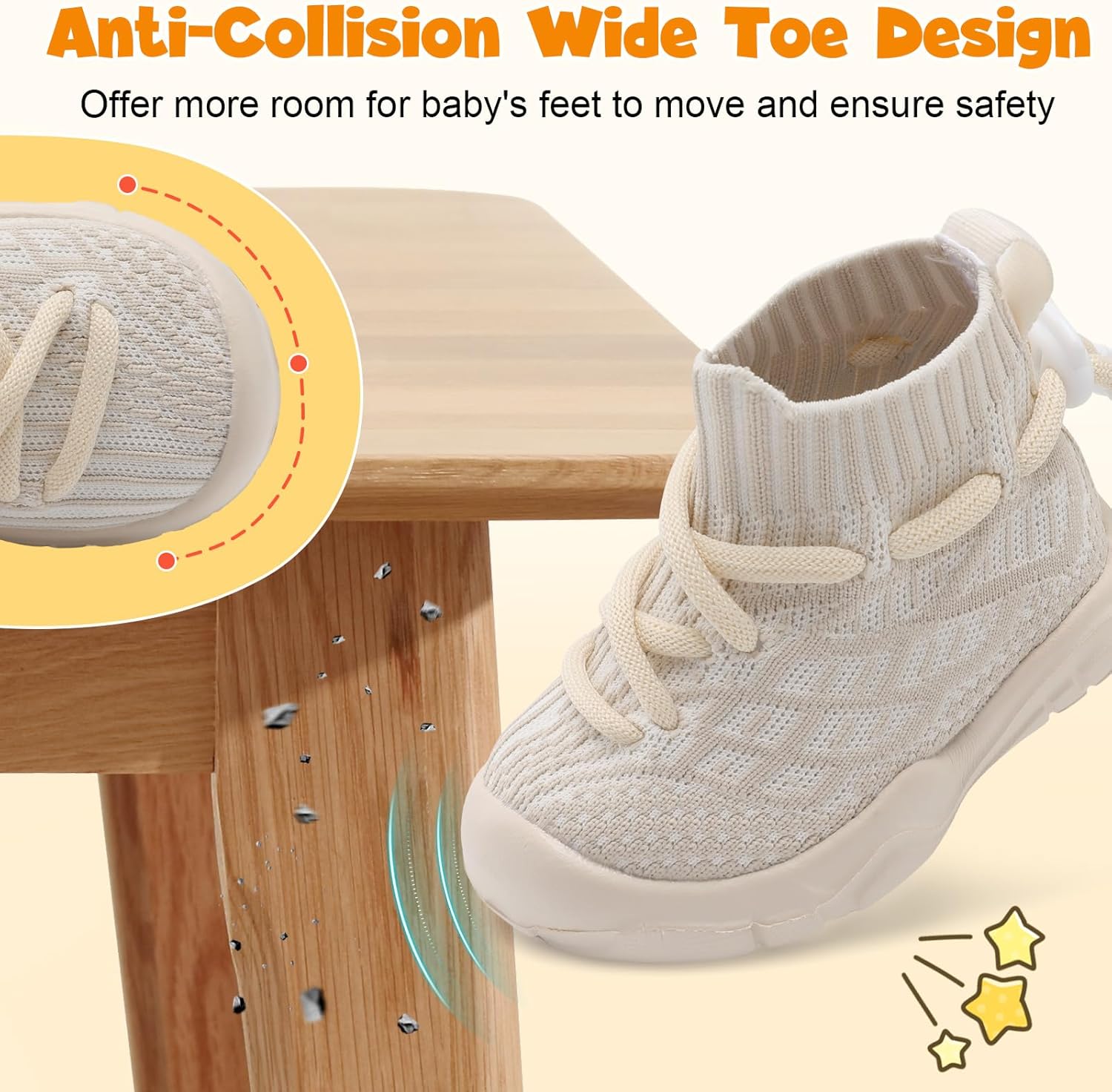JIASUQI Toddler Sneakers Wide Non-slip Lightweight