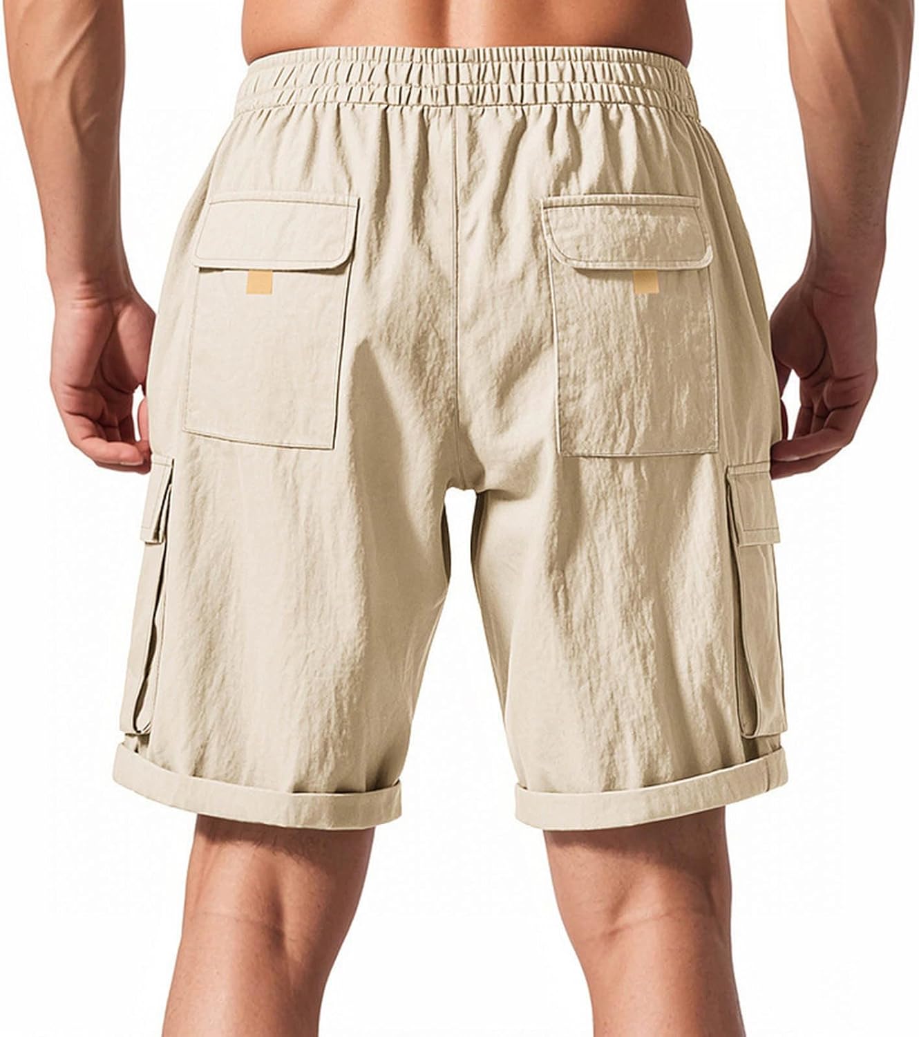 Xiaojmake Mens Cotton Linen Cargo Shorts