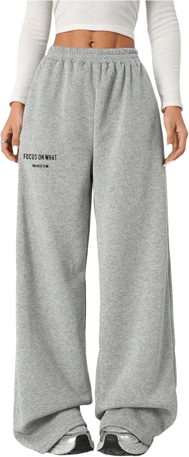 Girls Baggy Elastic Wide Leg Sweatpants