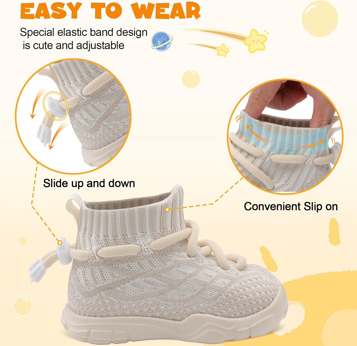 JIASUQI Toddler Sneakers Wide Non-slip Lightweight