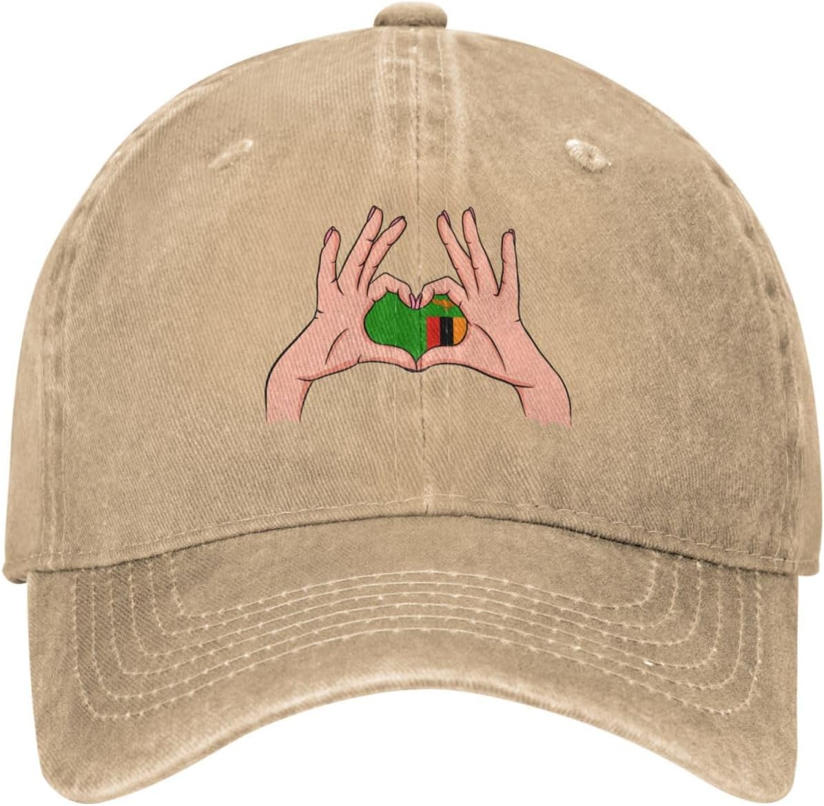 Meet the Holding Love in Your Hands Flag of Zambia Baseball Cap
