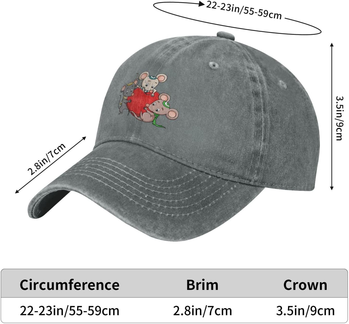 Three Mouse Baseball Cap Sun Hat Dad Get