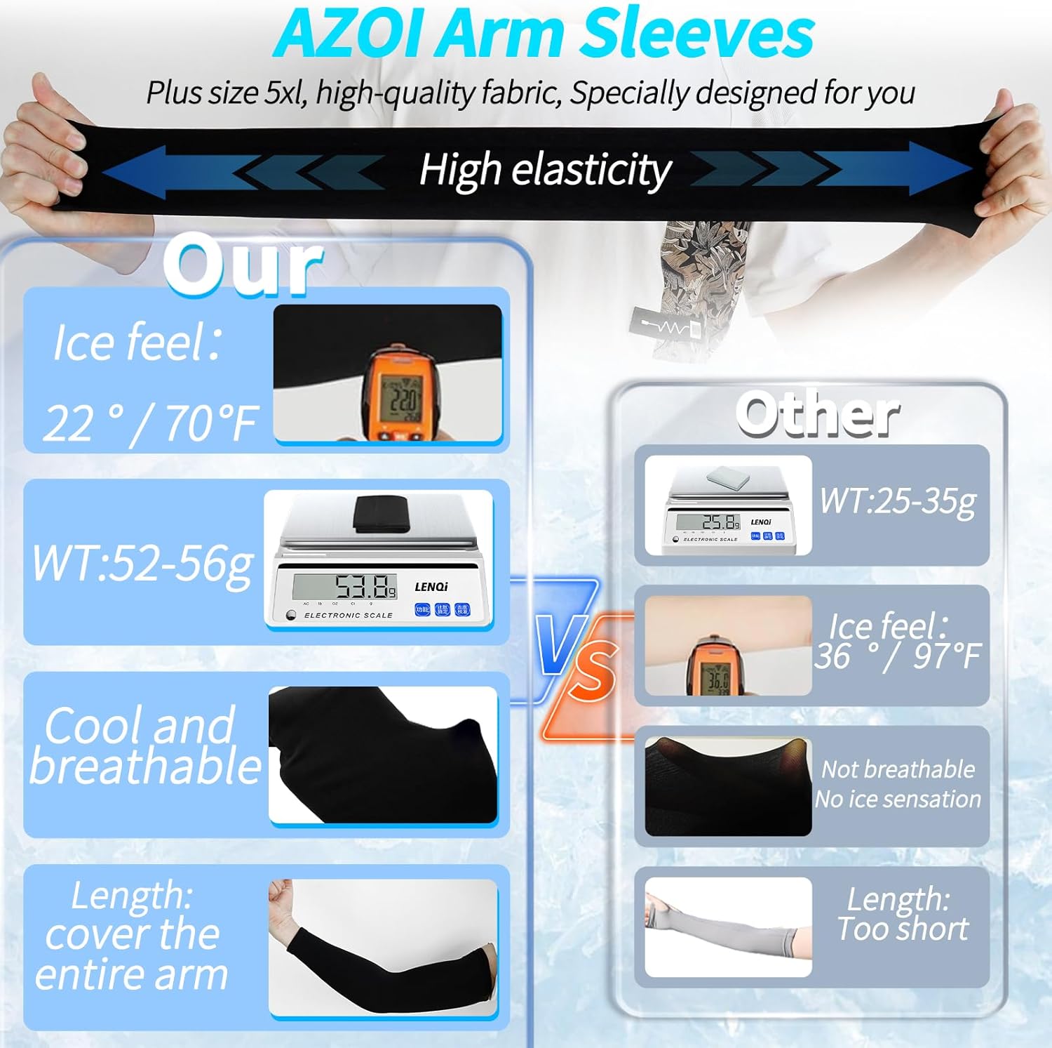 AZOI Cooling Arm Sleeves for Men