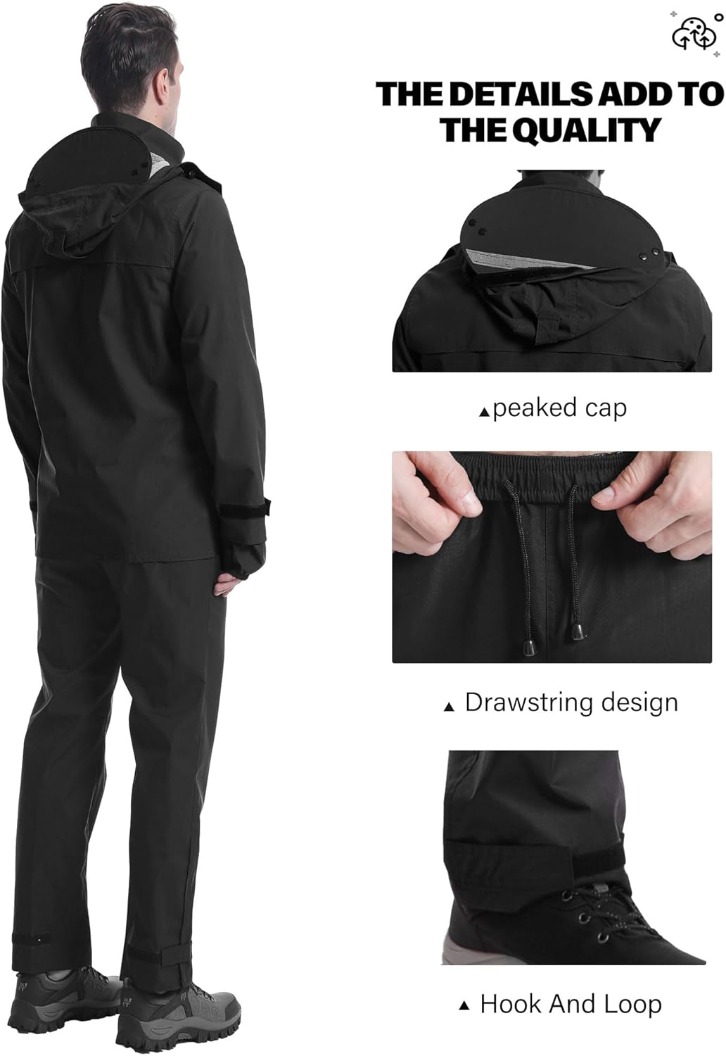 iCreek Eco-Friendly Waterproof jacket and pants 2 in 1 Set