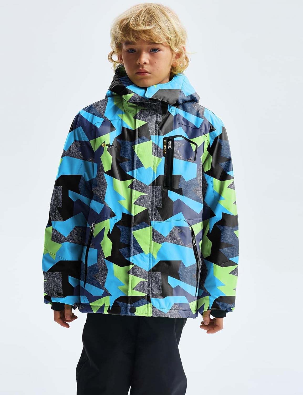 GEMYSE Boys Waterproof Ski Snow Jacket Warm Durable