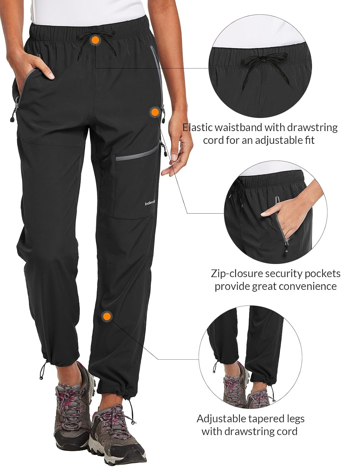 Baleaf Womens Quick Dry Hiking Pants with UV Protection