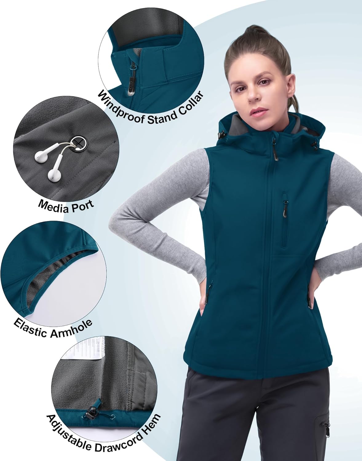 33000ft Womens Windproof Fleece Veste