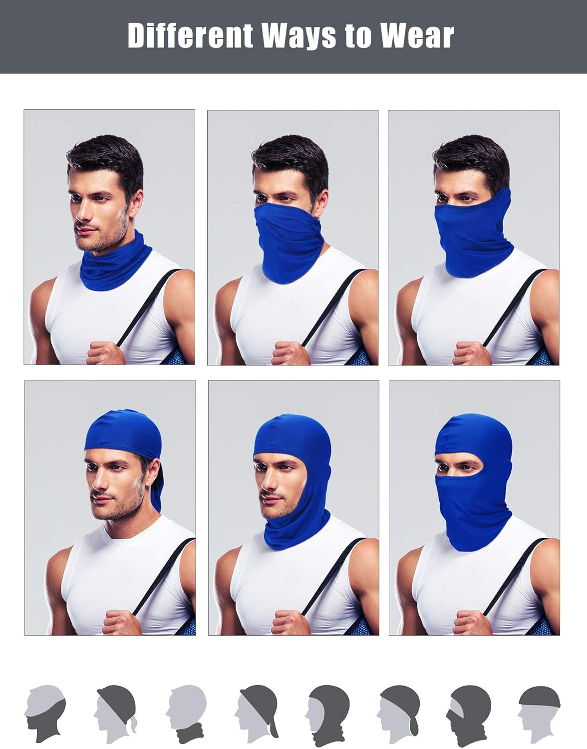 9-Piece Balaclava Ski Mask Set for Men - UV Protection Wind Resistance