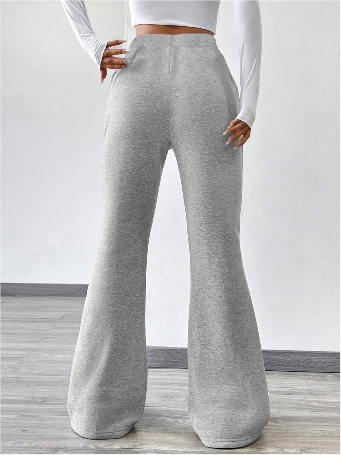 Thermal Drawstring Flare Pants for Girls