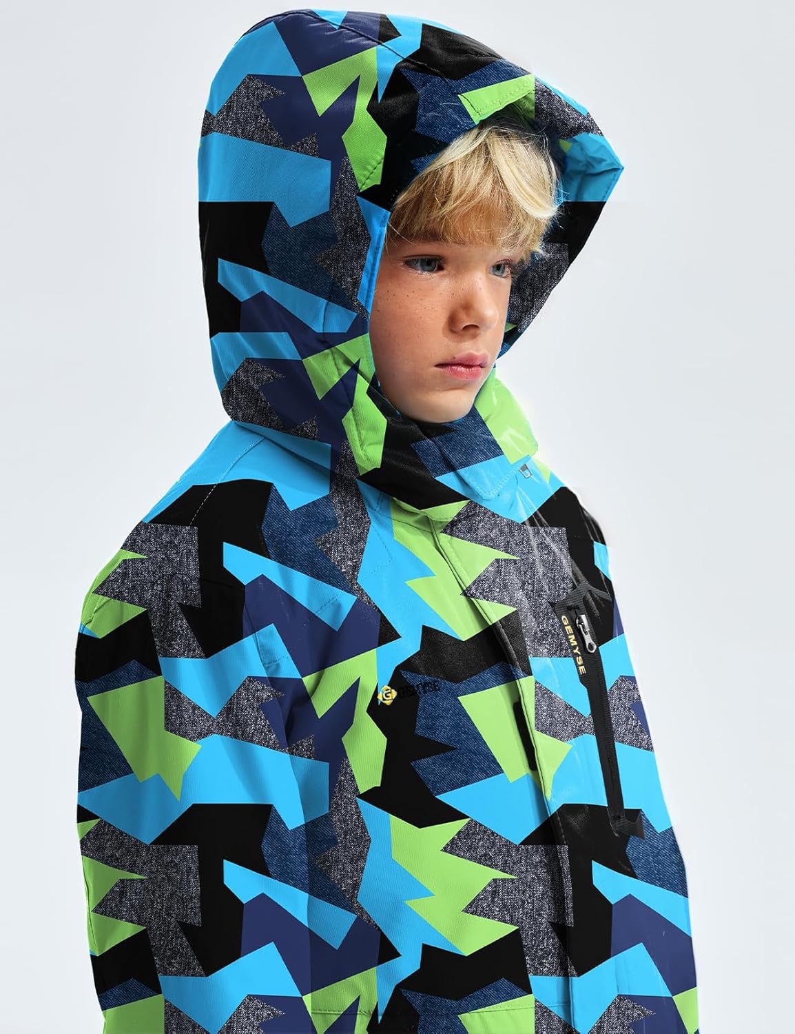 GEMYSE Boys Waterproof Ski Snow Jacket Warm Durable
