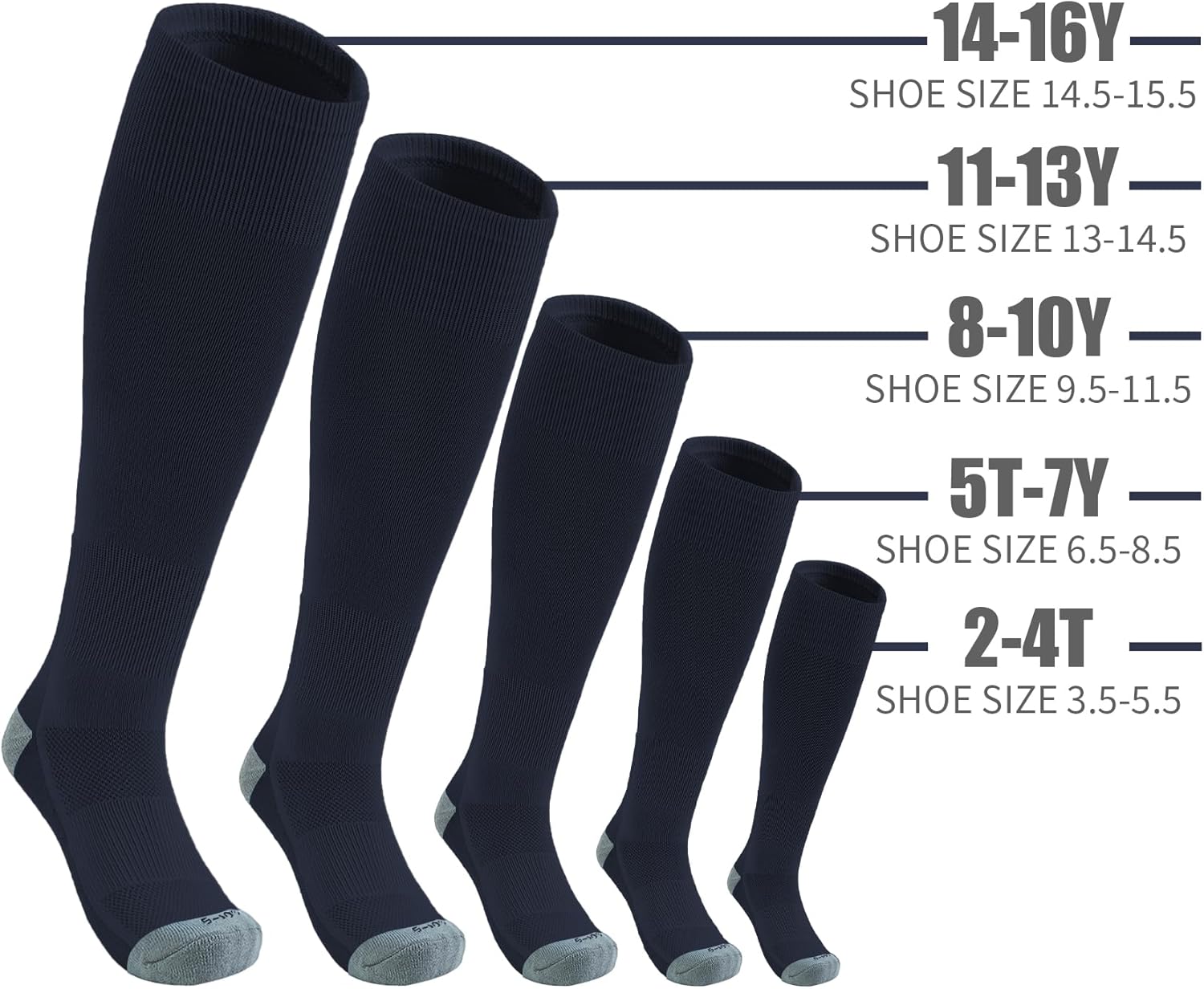 QBK Toddler Baseball Socks - Long-Lasting Comfortable