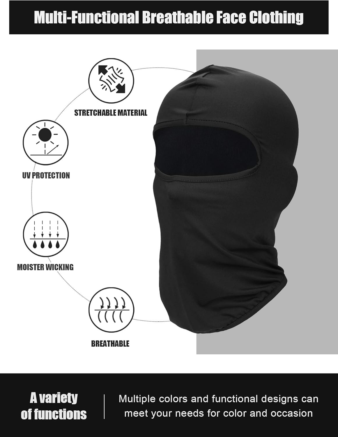9-Piece Balaclava Ski Mask Set for Men - UV Protection Wind Resistance