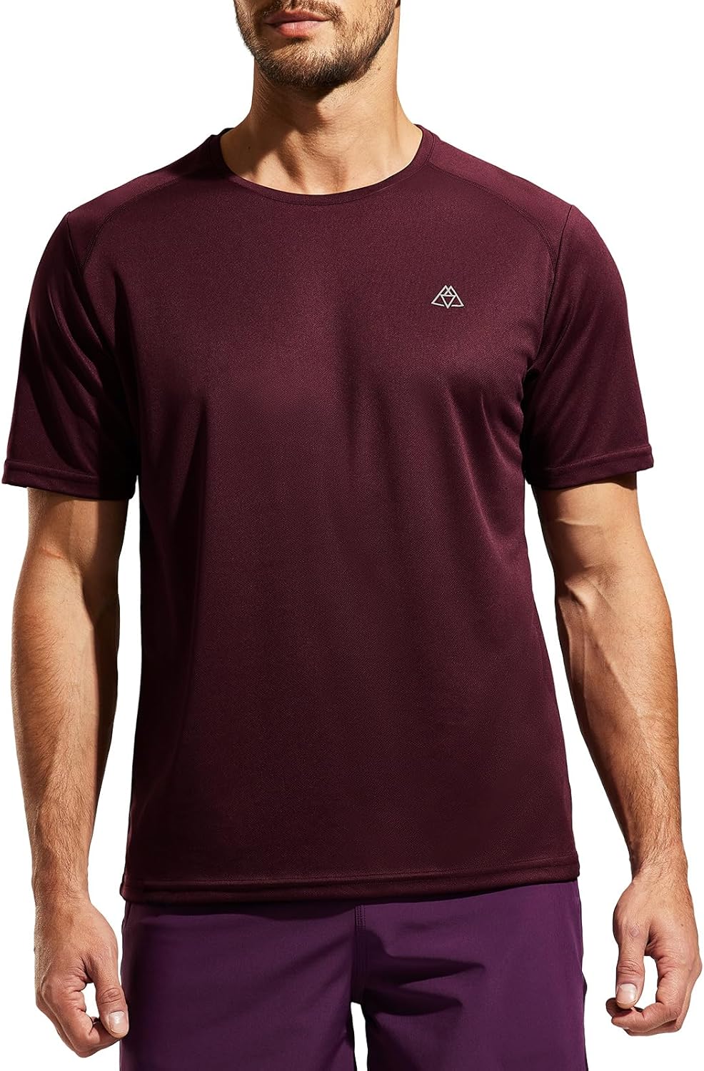 Haimont Mens moisture-wicking crew-neck t-shirt with reflective logo