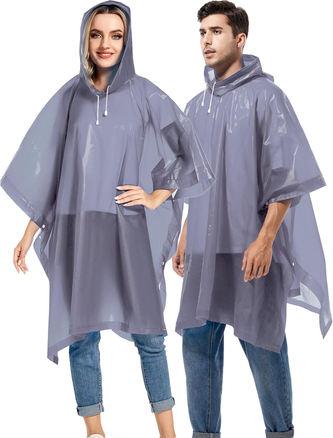 2Pack Reusable Heavy-Duty Rain Coats for Adults