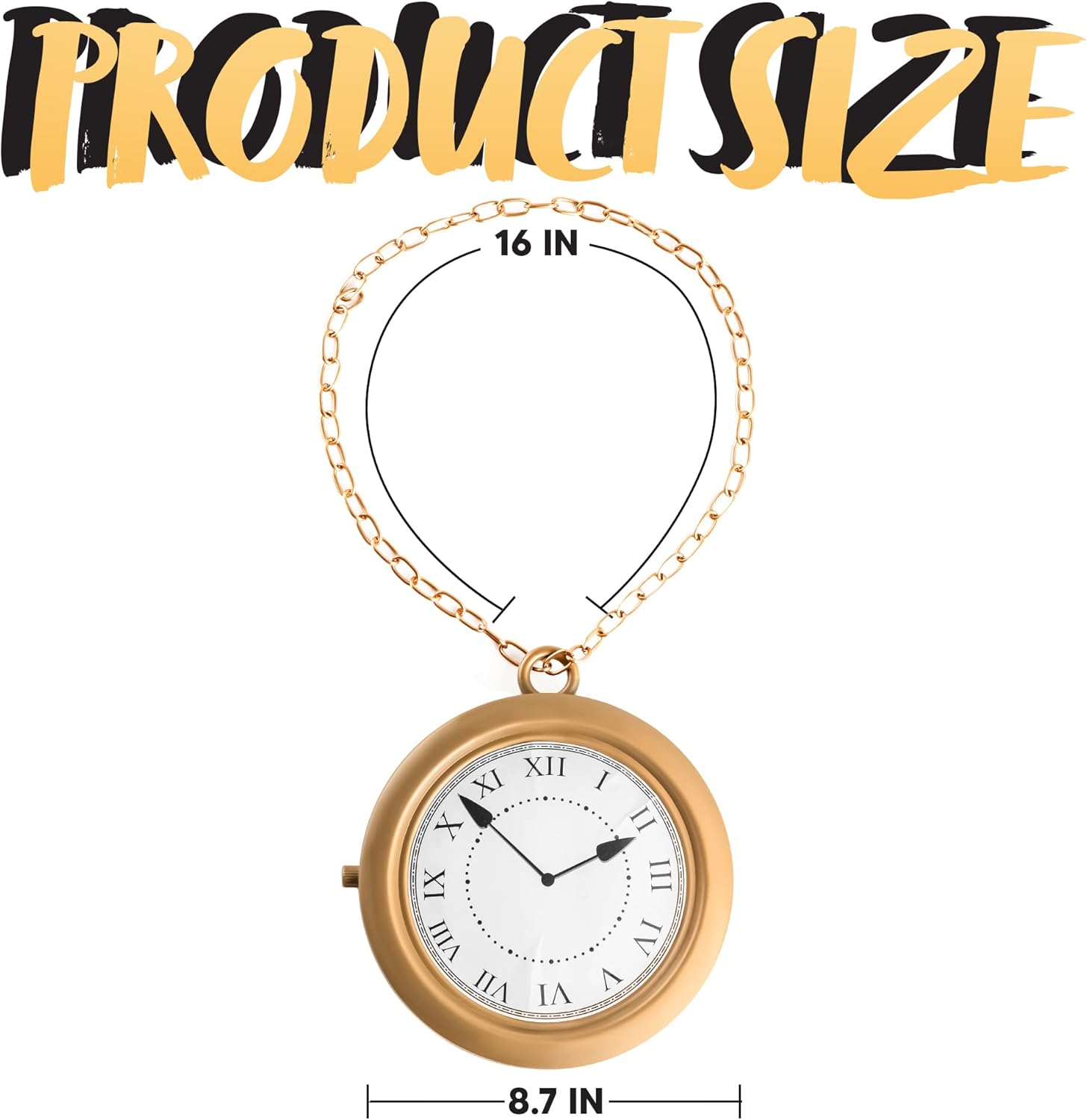 Spooktacular Gold Clock Necklace Halloween Party Decorations