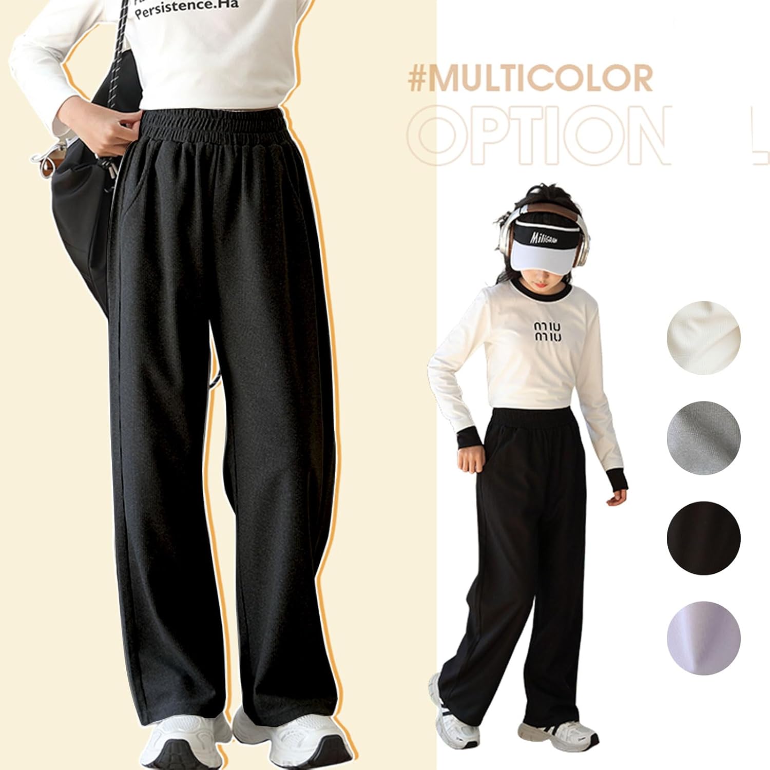 Thoughtful Kids Wide Leg Sweatpants Soft Stretchy for Day Night