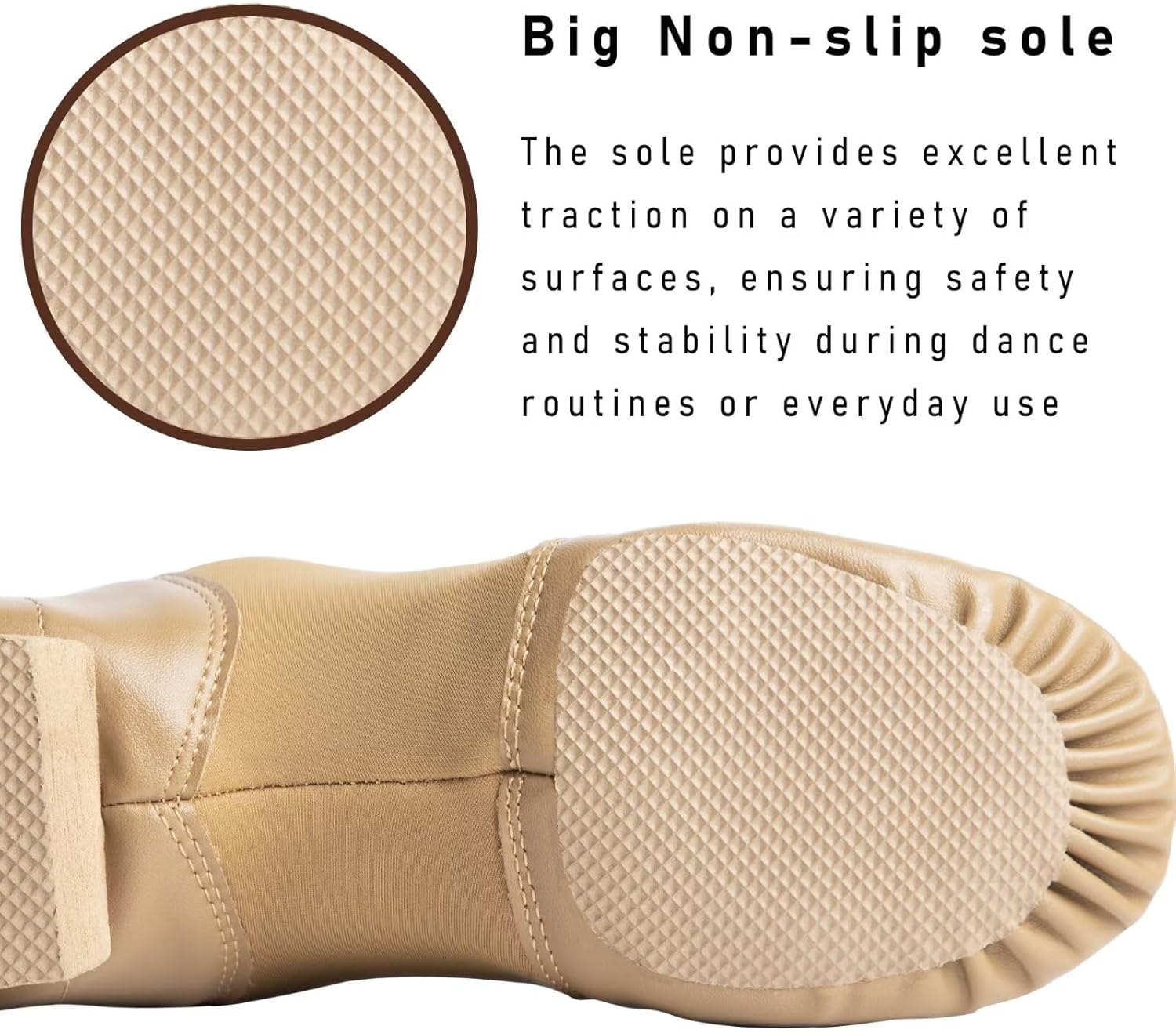 Jazzy Soft Leather Dance Slippers for Kids