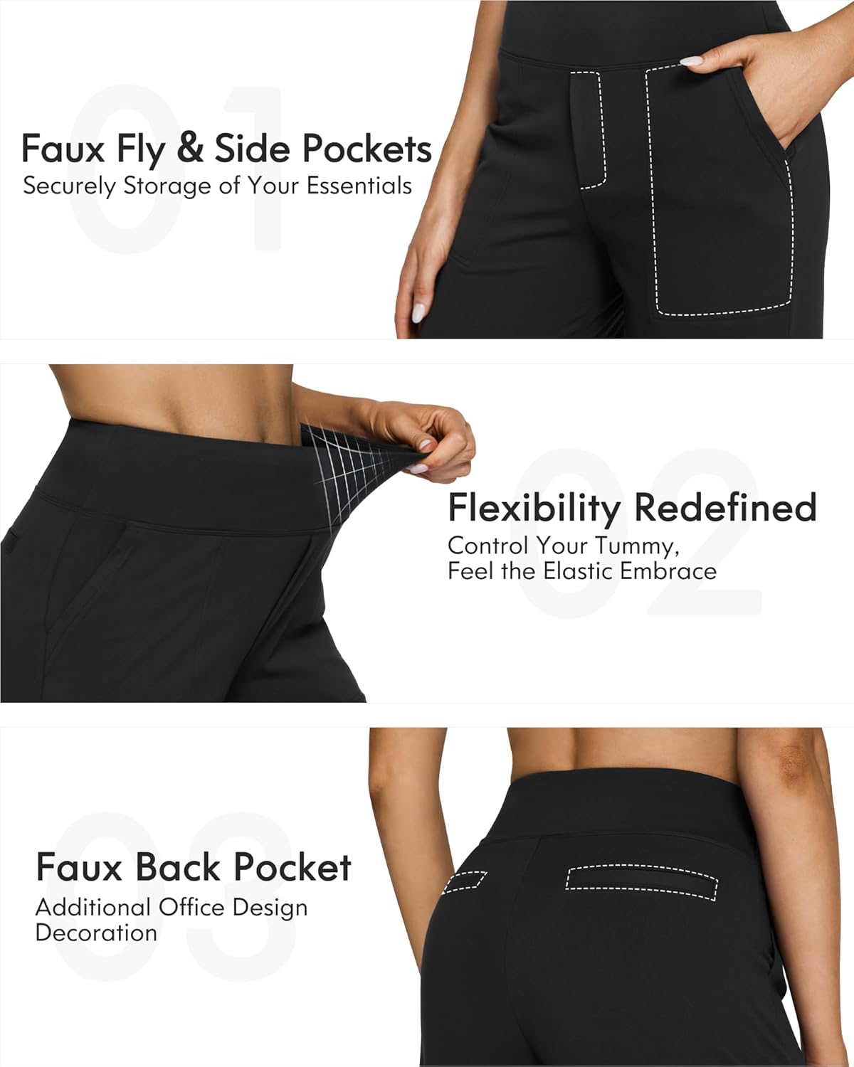 G4Free Womens Stretch High Waist Yoga Pants with Pockets
