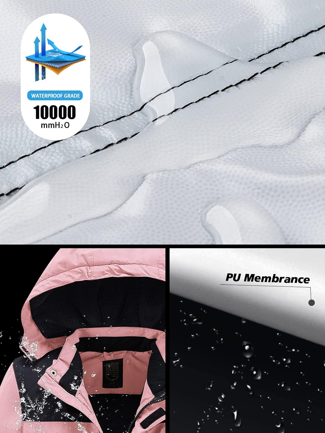 FREE SOLDIER Boys Girls Waterproof Ski Jacket