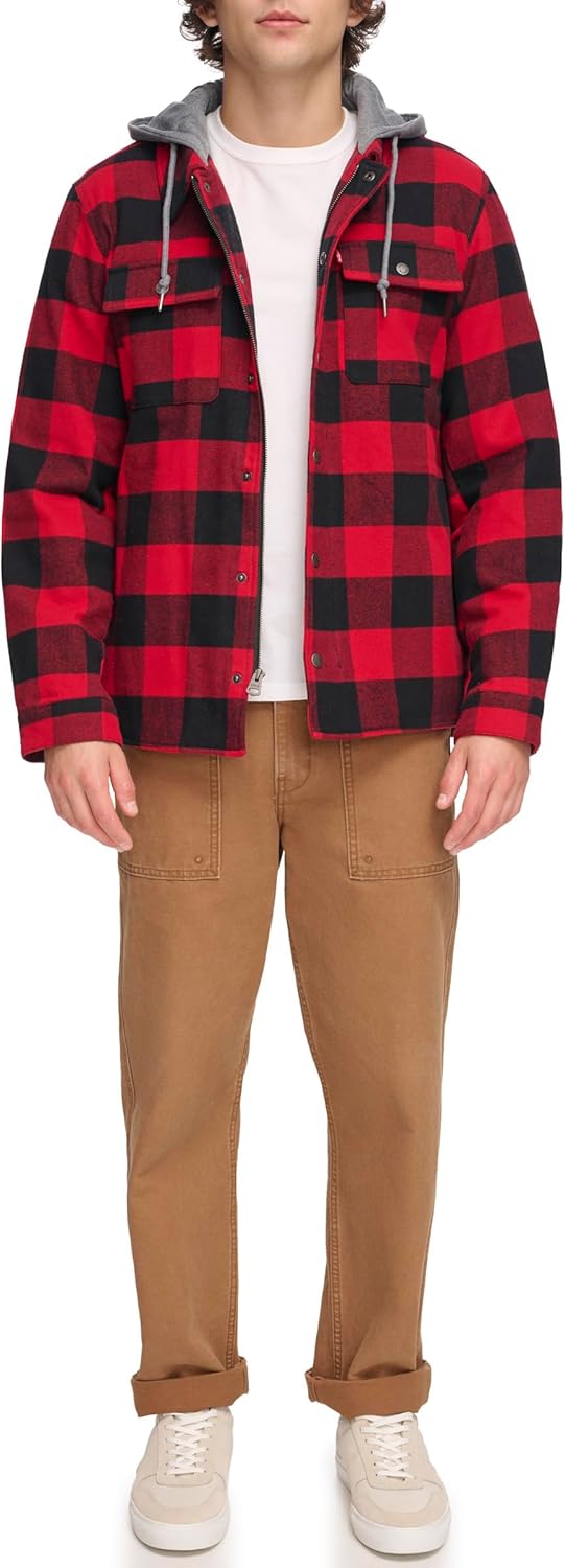 Levis Plaid Sherpa Lined Hooded Jacket