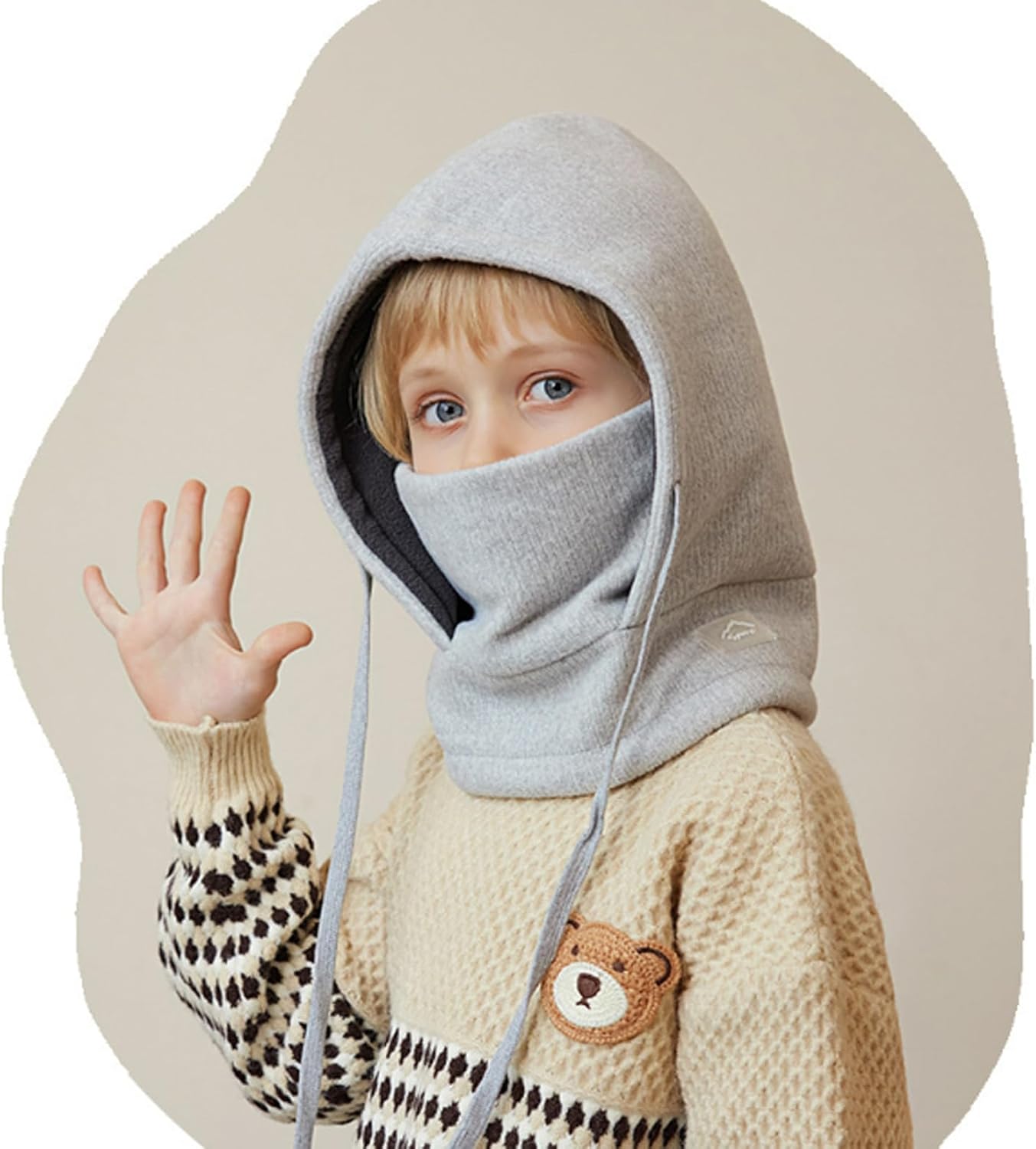 Balaclava Ski Mask for Kids Sherpa Hood Warm Cold-Proof