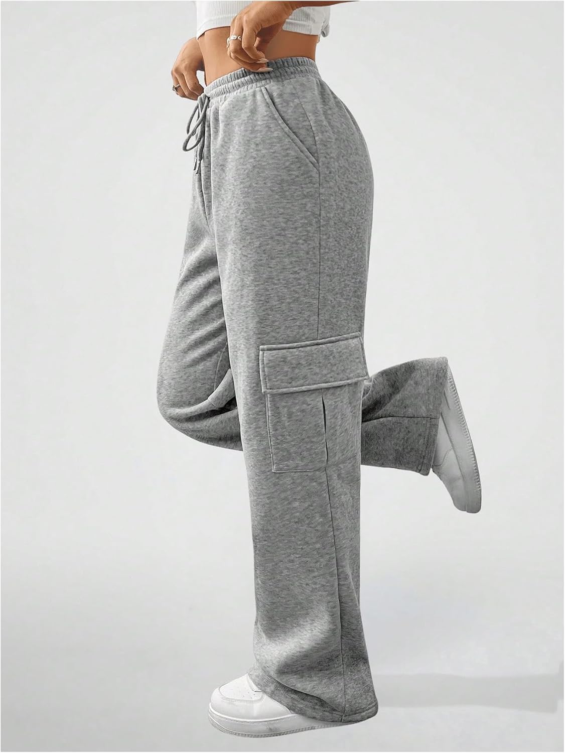 Girls Elastic Waist Casual Cargo Pants